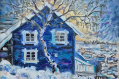 Kleines Haus in Kirkenes, Öl