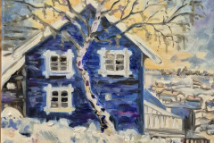 Kleines Haus in Kirkenes, Öl