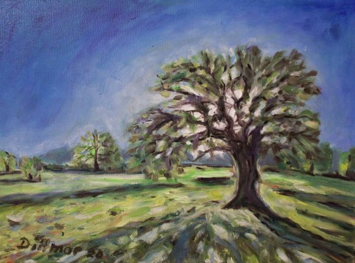 Abendsonne, 2020, 340 x 30 cm, Öl 