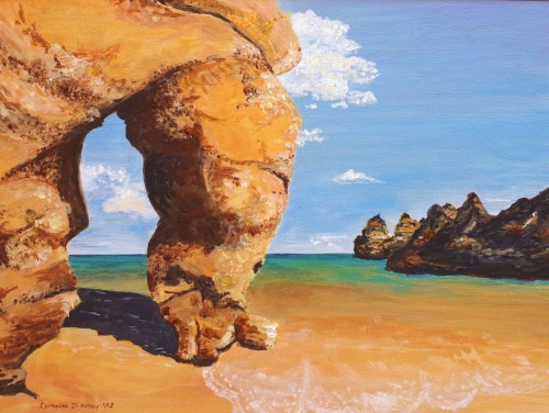 Algarveküste, 2017, 38 x 28, Acryl