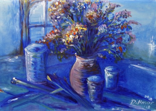 Blumenstilleben, 2018, 40 x 30, Öl