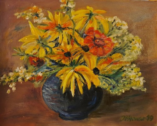 Blumenstrauß, 2019, 30 x 24 cm, Öl