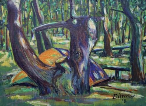 Der Gnitzbaum, 2018, 40 x 30, Acryl