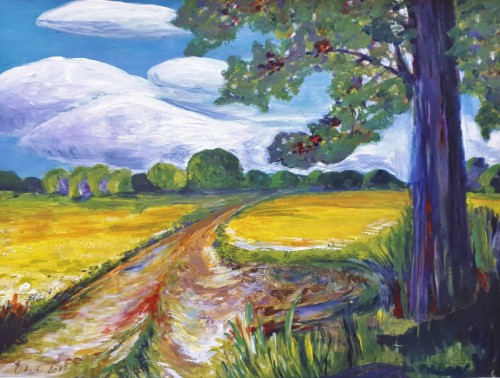 Der Jacobsweg bei Medingen 2, 2017, 38 x28, Acryl