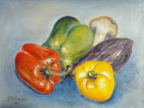 Frisches Gemüse, 2021, 40 x 30 cm, Öl