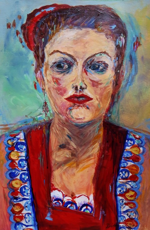 Junge Frau in Tracht, 2018, 32 x 46, Acryl