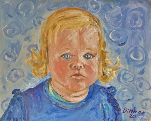 Mia, 2020, 30 x 24 cm. Öl