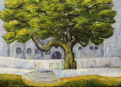 Schloß Großkmehlen, 80 x 64, 2018, Acryl