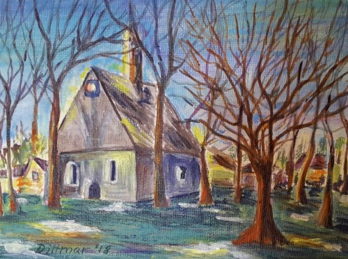 Tirpersdorfer Kirche, 2018, 18 x 13, Acryl